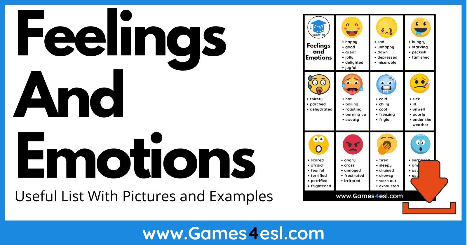 useful-list-of-feelings-and-emotions-in-english-games4esl